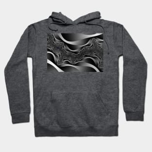 monochrome curvy abstract lines Hoodie